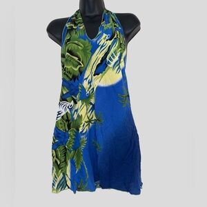 Tropical Blue Halter Top